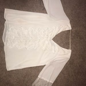 White Lace Buckle Shirt. Backless.